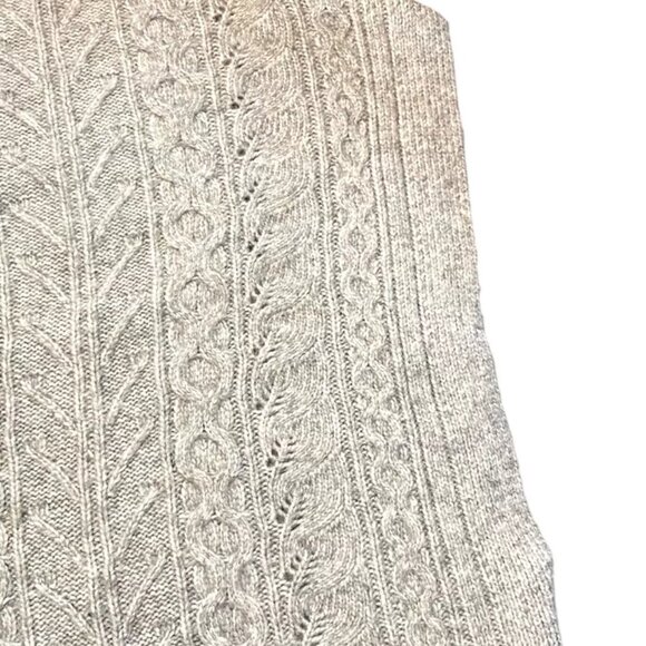 RACHEL ZOE 1X Plus Size Light Gray Cable Knit Soft Oversize Sleeveless Sweater - Picture 6 of 13